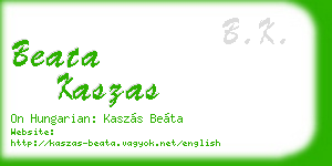 beata kaszas business card